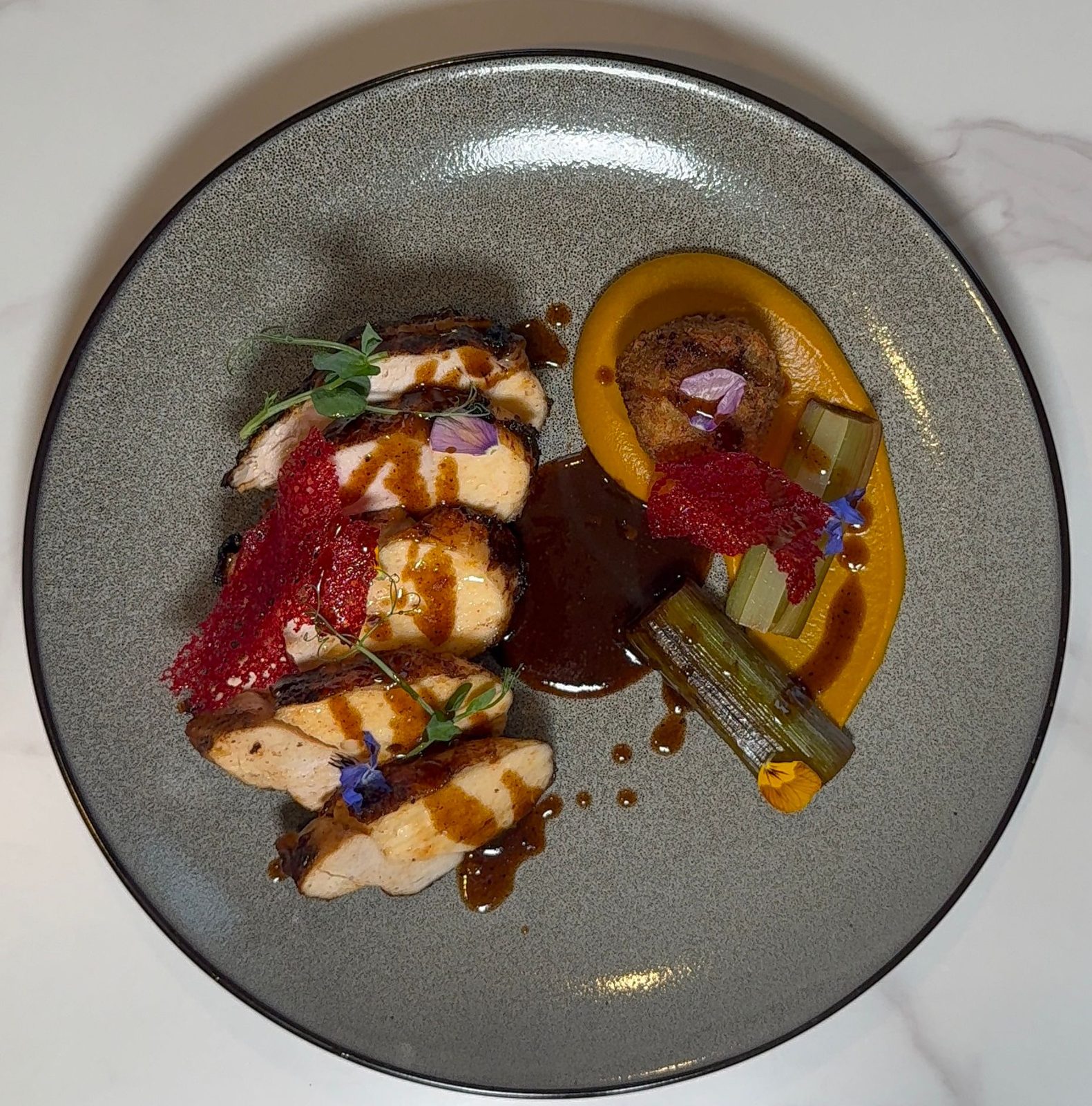 Plated dish prepared for a dietary brief